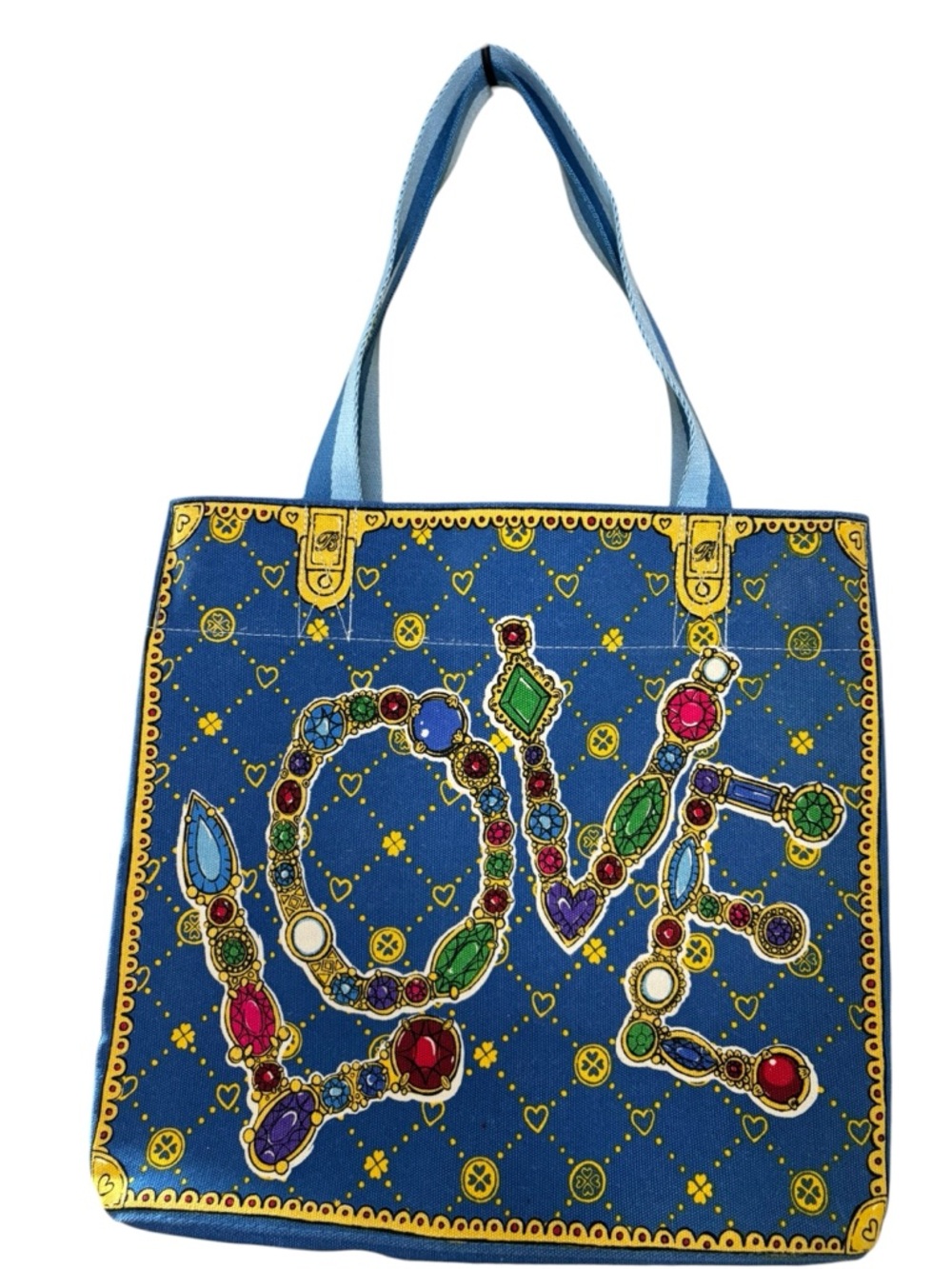 Brighton “Love” Canvas Tote Bag | Colorful Charm Print | Large Shopper
